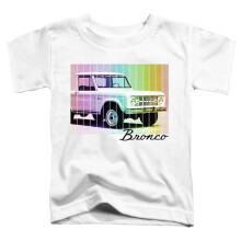 Trevco Sportswear FORD118-KT-1 Ford Bronco Retro Rainbow Toddler Short Sleeve T-Shirt, White - Large 4T