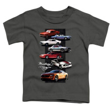 Trevco Sportswear FORD190-TT-1 Ford Mustang Stack Toddler Short Sleeve T-Shirt, Charcoal - Small 2T