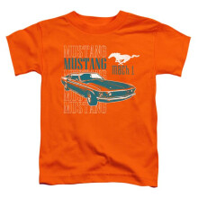 Trevco Sportswear FORD129-TT-1 Ford Mustang Mach 1 Repeat Toddler Short Sleeve T-Shirt, Orange - Small 2T