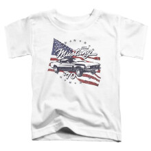 Trevco Sportswear FORD212-KT-1 Ford Mustang 70 Mustang Toddler Short Sleeve T-Shirt, White - Large 4T