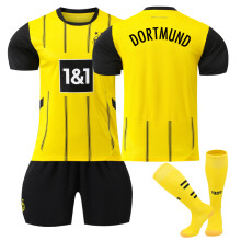 (XS(160-165CM)) Comfortable 2425 Dortmund Home Unnumbered Training Suit With Socks