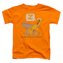 Trevco Sportswear GAR196-KT-1 Garfield Attention Span Toddler Short Sleeve T-Shirt, Orange - Large 4T