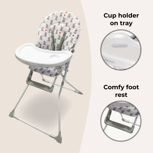 My Babiie MBHC1 Compact Highchair - Elephants 2
