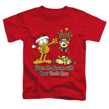 Trevco Sportswear GAR311-TT-3 Garfield Share The Season Toddler Short Sleeve T-Shirt, Red - Large 4T