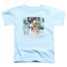 Trevco Sportswear GAR309-TT-3 Garfield Snow Fun Toddler Short Sleeve T-Shirt, Light Blue - Large 4T