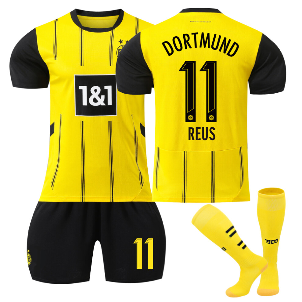 Qinyuchen (26(140-150Cm)) Comfortable 2425 Dortmund Home Reus #11 Training Suit With Socks