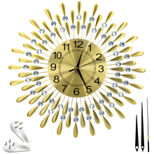60cm Diamante Beaded Crystals Quartz Jeweled Wall Clock Home Decor Living Room