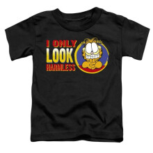 Trevco Sportswear GAR336-TT-2 Garfield I Only Look Harmless Toddler Short Sleeve T-Shirt, Black - Medium 3T