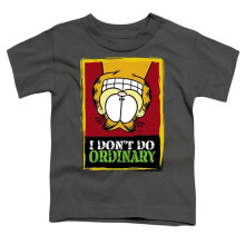 Trevco Sportswear GAR339-TT-2 Garfield I Dont Do Ordinary Toddler Short Sleeve T-Shirt, Charcoal - Medium 3T