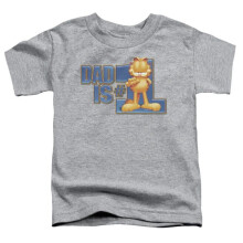 Trevco Sportswear GAR350-TT-2 Garfield Dad is Number One Toddler Short Sleeve T-Shirt, Athletic Heather - Medium 3T