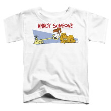 Trevco Sportswear GAR407-TT-2 Garfield Annoy Someone Toddler Short Sleeve T-Shirt, White - Medium 3T