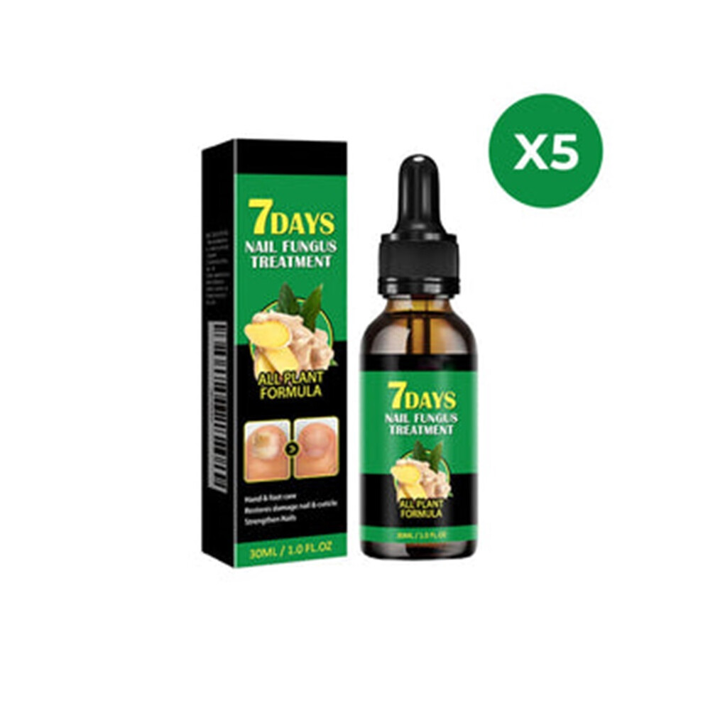 Rowjow (5Pcs) 30Ml Nail Growth Serum Ginger Nail Treatment Nail Growth Repair Essential Oils Natural Safe Cuticle Care Oil
