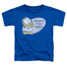 Trevco Sportswear GAR429-KT-1 Garfield Deserve To Be Spoiled Toddler Short Sleeve T-Shirt, Royal - Large 4T
