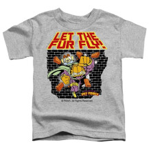 Trevco Sportswear GAR433-TT-1 Garfield Let The Fur Fly Toddler Short Sleeve T-Shirt, Athletic Heather - Small 2T