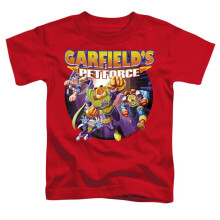 Trevco Sportswear GAR440-TT-3 Garfield Pet Force Four Toddler Short Sleeve T-Shirt, Red - Large 4T