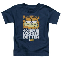 Trevco Sportswear GAR571B-KT-1 Garfield 40 Looks Toddler Short Sleeve T-Shirt, Navy - Large 4T