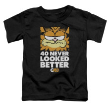 Trevco Sportswear GAR571-TT-3 Garfield 40 Looks Toddler Short Sleeve T-Shirt, Black - Large 4T