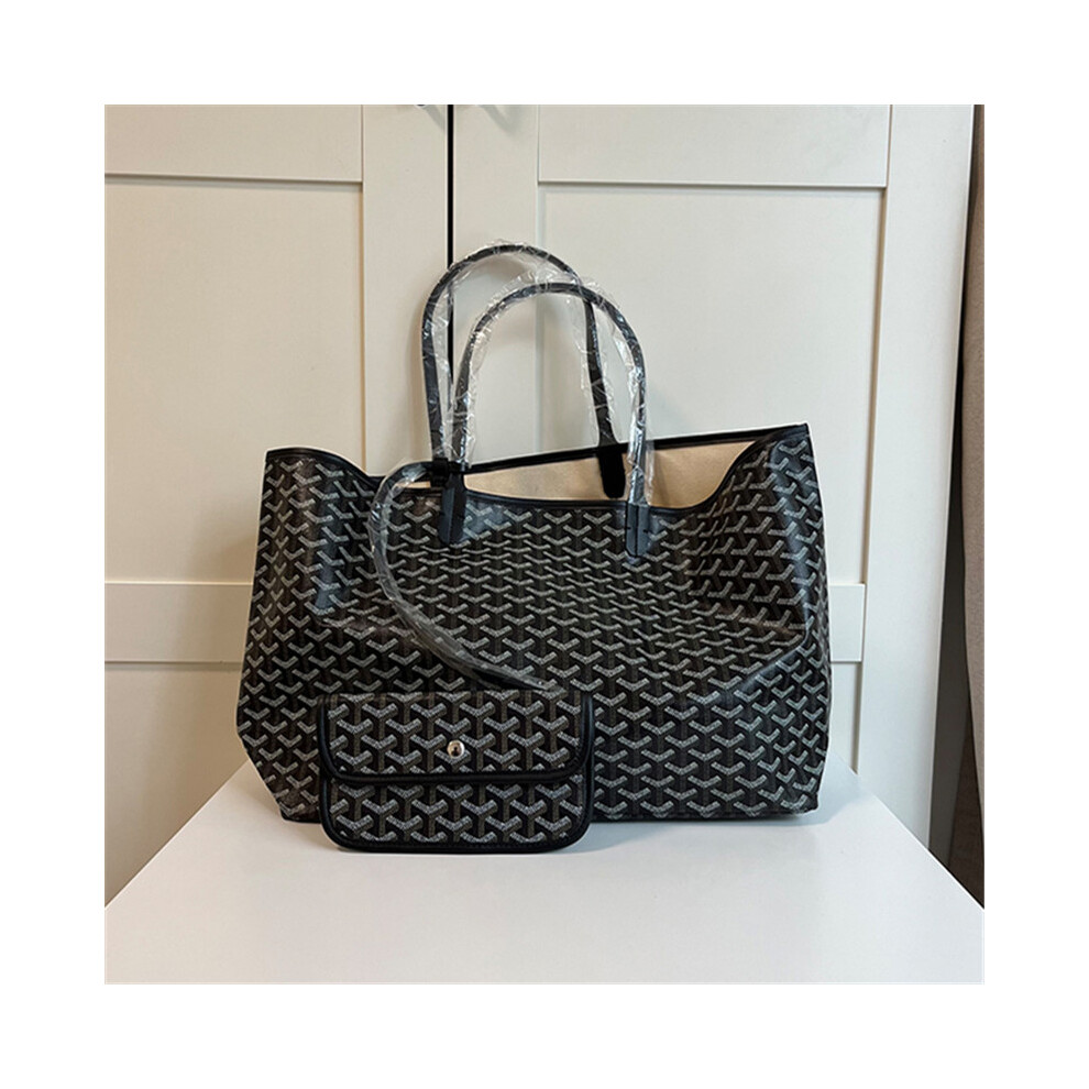 (Black, S) NEW Goy Dog Tooth Bag Large Capacity Tote Mother Bag Handbag Gifts Women