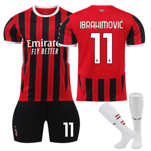 (24(130-140CM)) Comfortable 2425 AC Home IBRAHIMOVIC #11 Training Suit With Socks