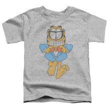 Trevco Sportswear GAR724-TT-2 Garfield Dapper Cat Toddler Short Sleeve T-Shirt, Athletic Heather - Medium 3T