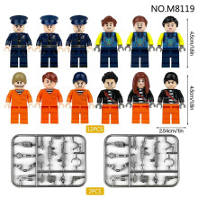 (A) 12PCS Police chase fugitives Model Building Block Figure Toy Kids Toy Gift