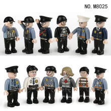 (B) 12PCS Police chase fugitives Model Building Block Figure Toy Kids Toy Gift