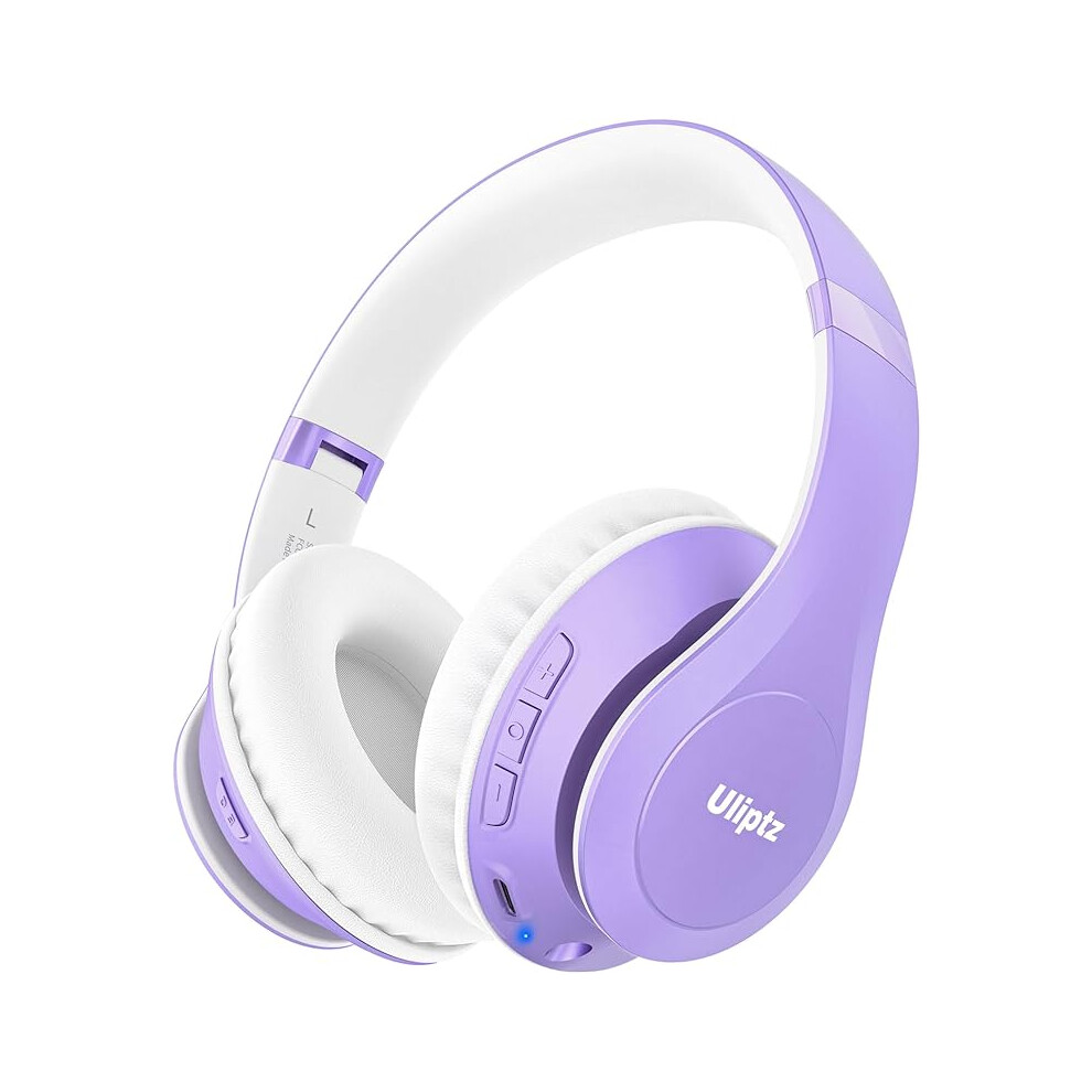 Uliptz Wireless Headphones Over Ear, 65 Hrs Playtime Bluetooth Headphones, 6 Eq Modes Foldable Lightweight Headphones Wireless (Purple) Purple 321456789586