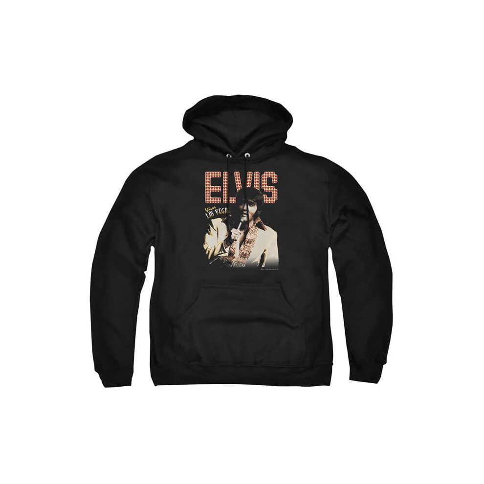 Trevco Sportswear ELV218-AFTH-5 Elvis Presley Viva Star Adult Pullover Hoodie, Black - 2X-image-OPC-PGD67BX-NEW