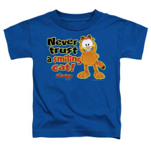Trevco Sportswear GAR463-TT-1 Garfield Smiling Toddler Short Sleeve T-Shirt, Royal - Small 2T