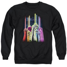Trevco Sportswear GL236-AS-4 Green Lantern Rainbow Corps Adult Crewneck Sweatshirt, Black - Extra Large