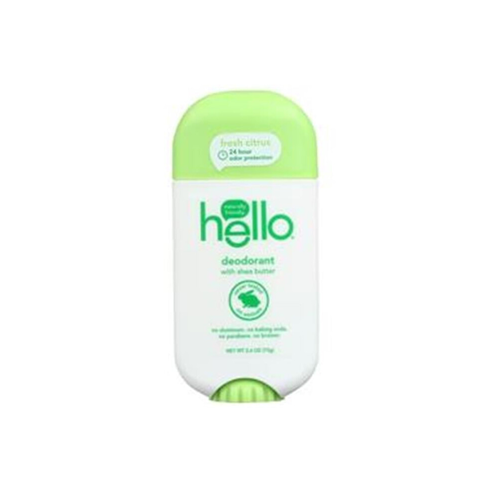 Hello Products 40572 2.6 oz Shea Butter Fresh Citrus Deodorant