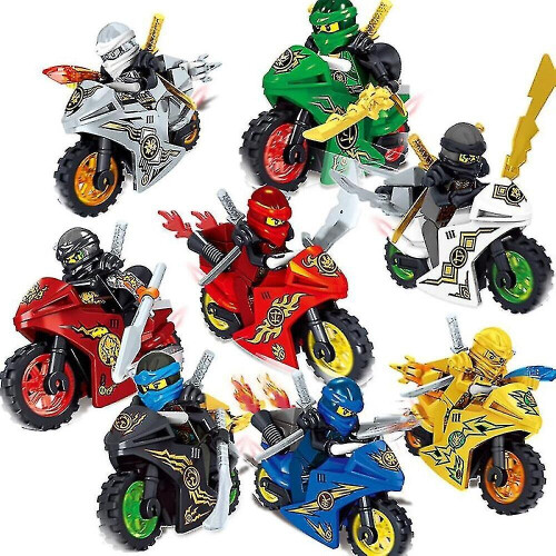 8Pcs Ninjago Motorcycle Set Minifigures Ninja Mini Figures Blocks Παιχνίδια για παιδικά δώρα για παιδιά