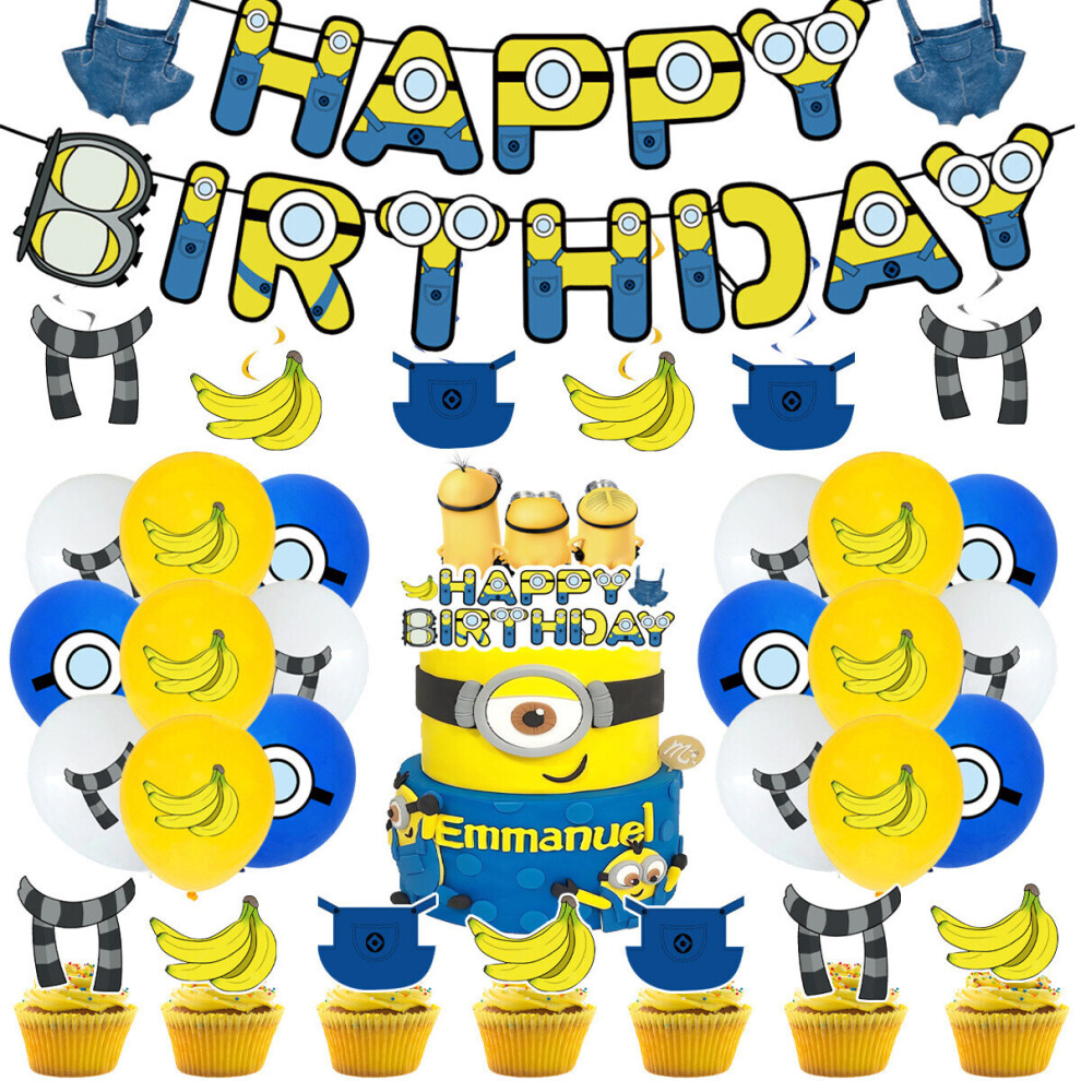 Little Yellow Party Decorations Kids Birthday Party Balloon Banner