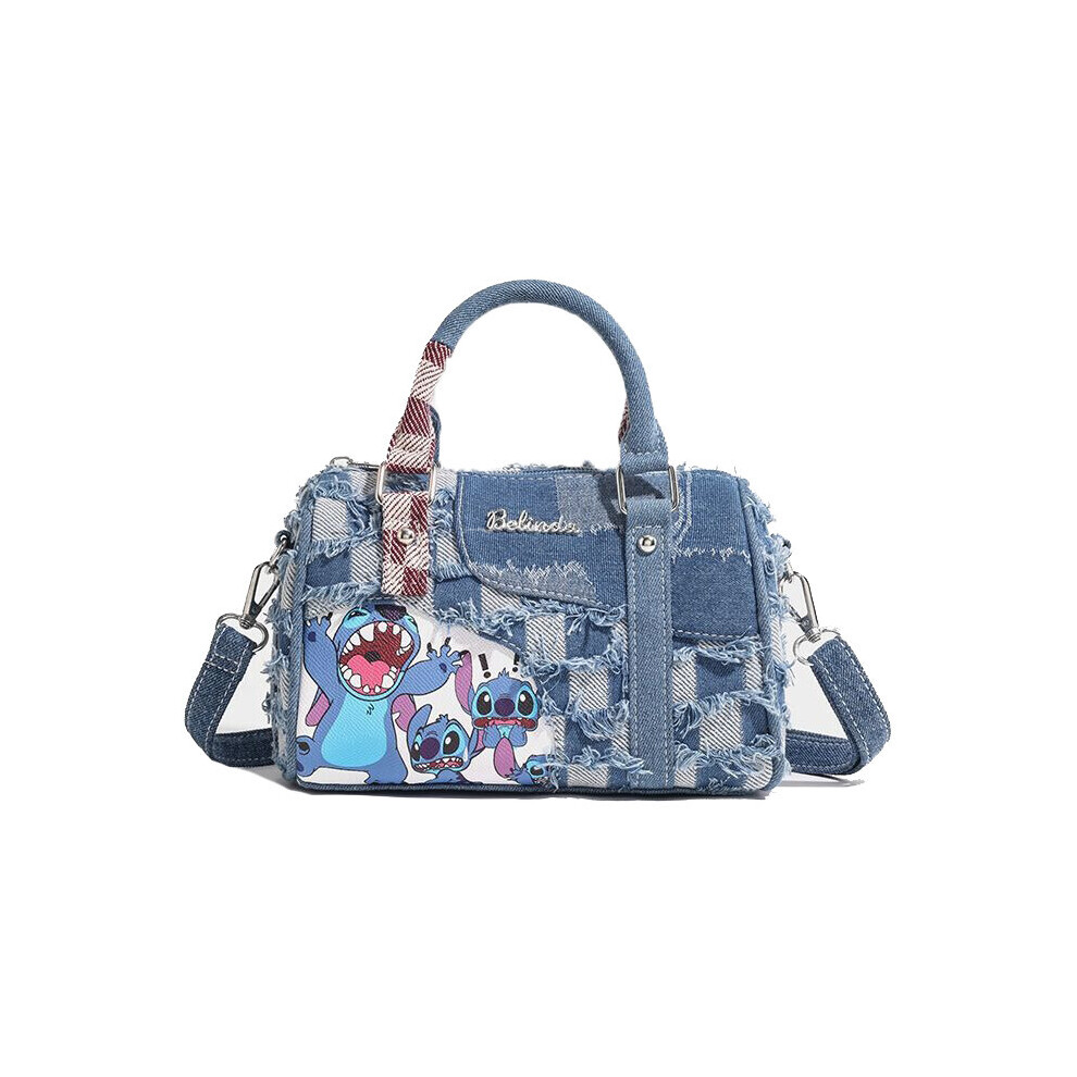 Cartoon Stitch Women's Handbag Ladies Denim Shoulder Oblique Bag