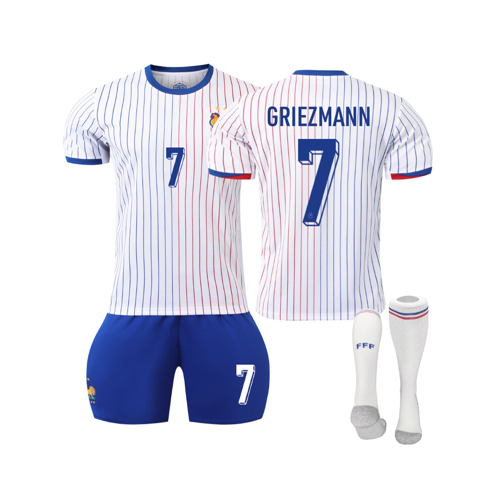 Qinyuchen (26(140-150Cm)) Comfortable 2425 France Away Griezmann #7 Training Suit With Socks