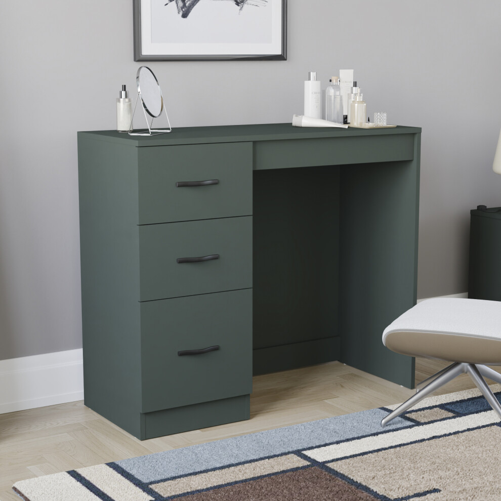 (Jasper Green) Riano 3 Drawer Dressing Table Makeup Computer Desk