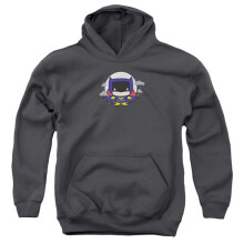 Trevco Sportswear JLA823-YFTH-4 JLA Batgirl Chibi Youth Hooded Sweatshirt, Charcoal - Extra Large