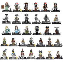 Kit complet de blocs de construction Minifigure Capitaine Jack Salazar Poupée Sirène Jouets 32 pièces