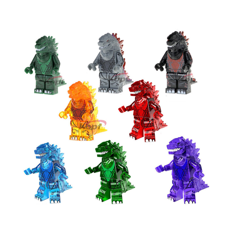 Stbnvf 8Pcs/Set Godzilla Minifigures Building Block Toys Fit Lego