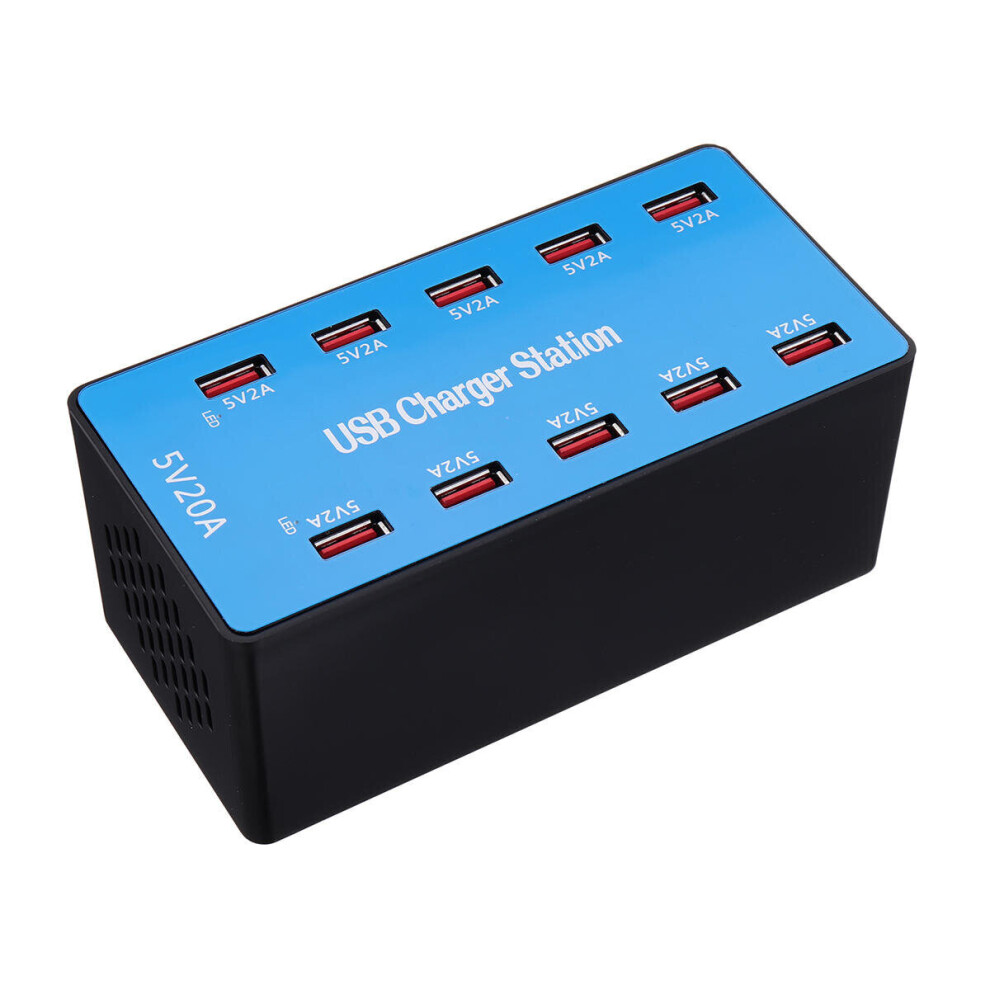 10 Ports Multi USB Intelligent Fast Charger Charging Station Travel Hub