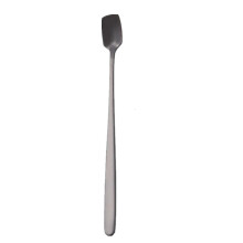 4Pcs Mini Coffee Spoon Stainless Steel Long Handle Stirring Spoon Durable Black Gold Short Creative Handle Square Head Spoon