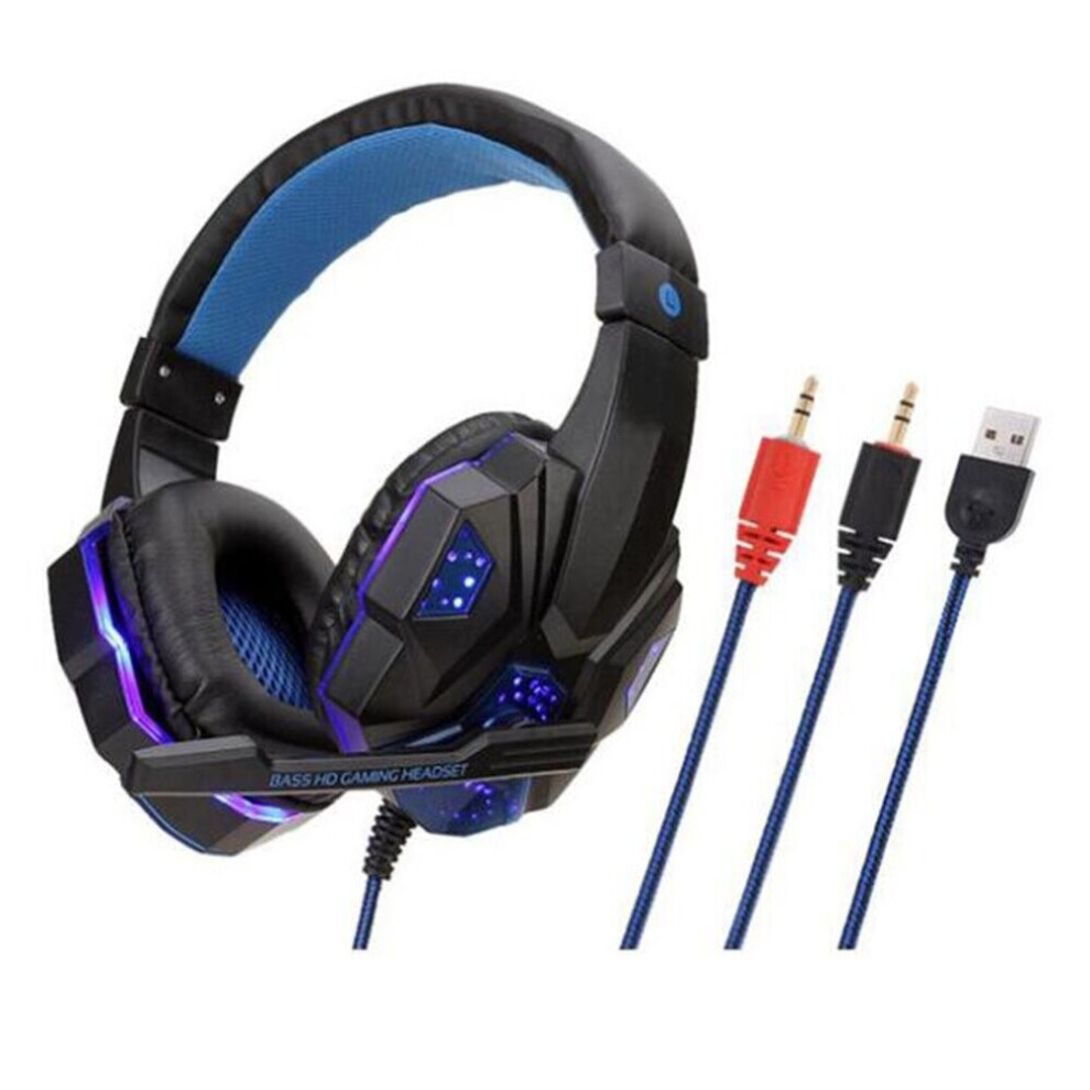 Professional Bass Stereo Gamer Wired Headphones PS4 X BOX Headset With Led Light Microphone For Computer Laptop