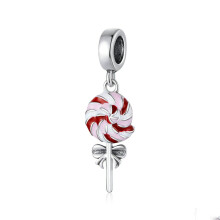 Lollipop Pendant Charm - Silver-Plated Bead for Women, Fits Bracelets or Necklaces, Jewelry Making