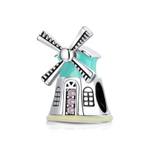 Silver Plating Windmill Charm - Colorful DIY Beads Bracelet & Bangle Jewelry Accessory