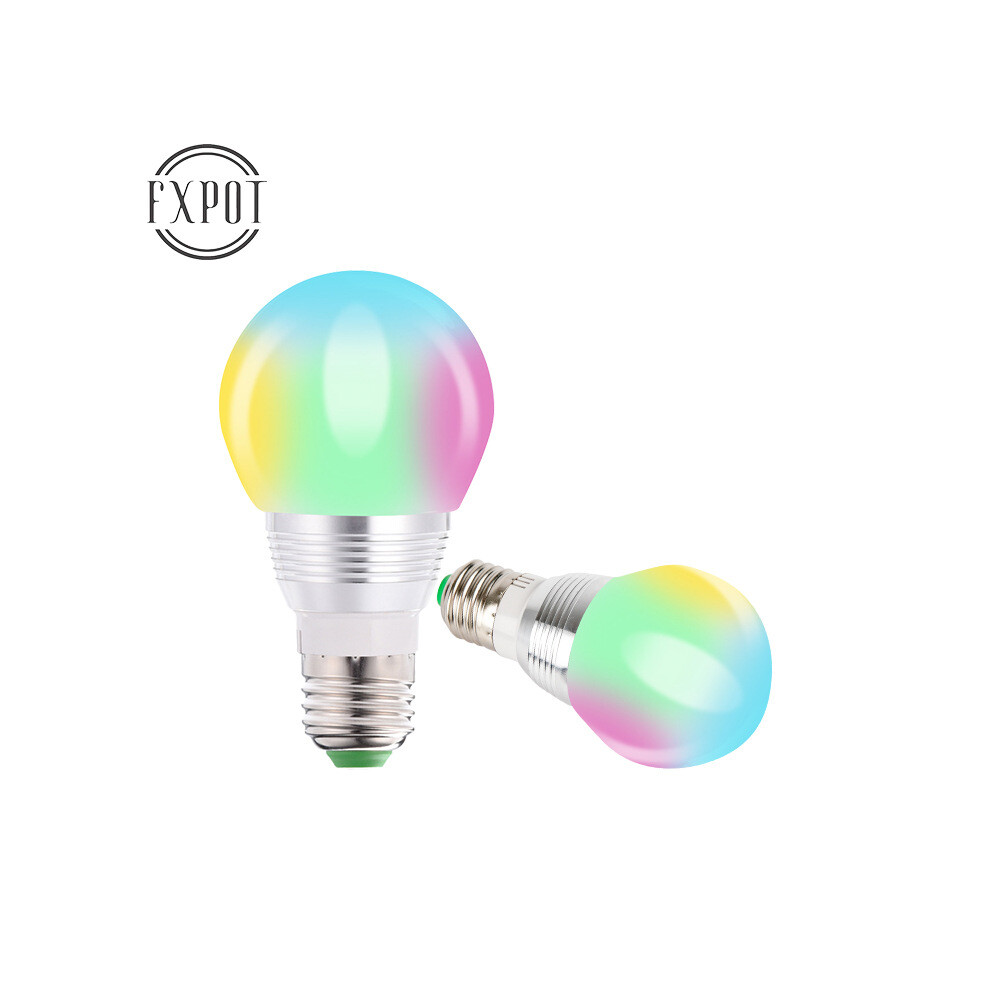 (RGB Colorful + Remote Control, 3) 3W RGB bulb light Q4 table tennis LED colorful remote control dimmer light