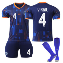 (26(140-150CM)) Comfortable 2425 Netherlands Away VIRGIL #4 Training Suit With Socks
