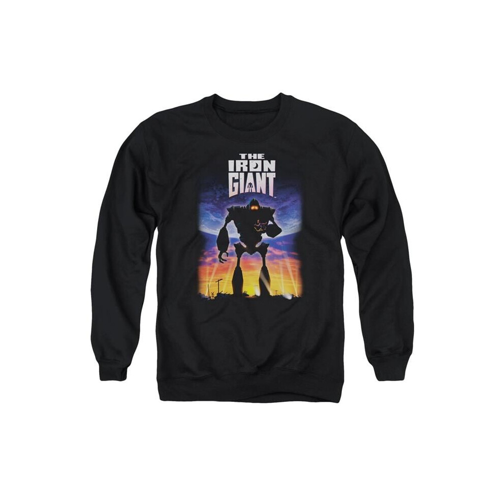 Trevco Sportswear WBM209-AS-1 Iron Giant Poster Adult Crewneck Sweatshirt, Black - Small-image-OPC-PGD6FPF-NEW