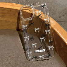 (T4722, For iPhone 11Pro Max) Colorful Bow Clear Transparent Tpu Shockproof Case For iPhone 16 15 14 13 12 11