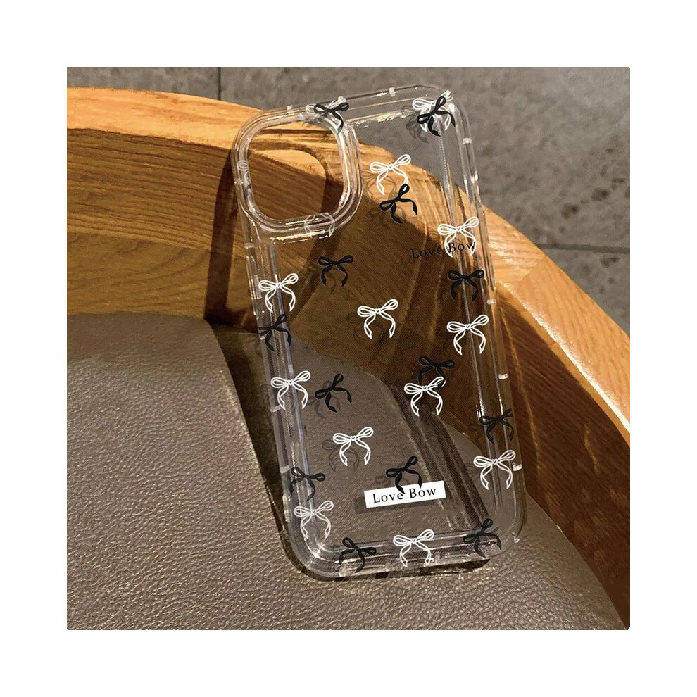 (T4722, For Iphone 11Pro Max) Colorful Bow Clear Transparent Tpu Shockproof Case For Iphone 16 15 14 13 12 11 794327156150