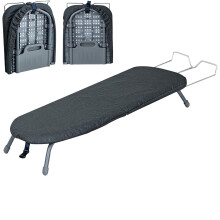 Grey Foldable Table Top Ironing Board Compact Space Saving with Cover Iron Rest